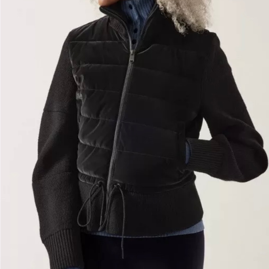 Athleta Black Hanover Hybrid Insulated Jacket